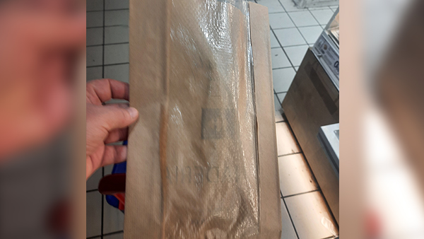 Bolsa de papel sin etiquetado de reciclaje